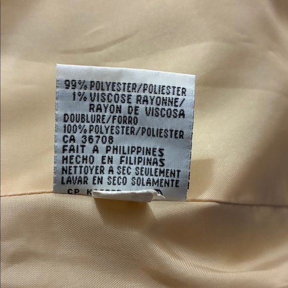 Le Suit Lined Tan Pin Strip Women's Blazer and Skirt Set - Picture 8 of 16